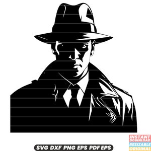 Detective Investigator Sleuth Mystery Crime Scene Sherlock Holmes Clues Magnifying Glass Private Eye Spy Spyglass SVG DXF PNG Cut File