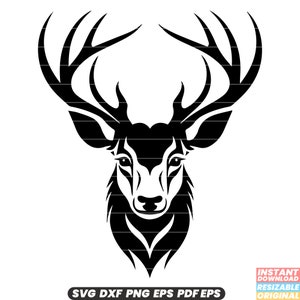 Cerf, faune, animal, bois, nature, forêt, mammifères, conservation, DXF, SVG, PNG, couper, fichier, téléchargement immédiat, numérique