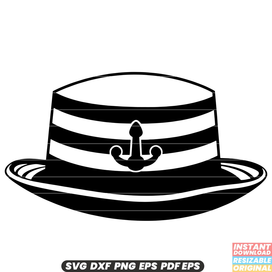 Sailor Hat SVG, DXF, PNG, Nautical Headgear Cut File, Maritime Costume Clipart, Sailor's Fashion
