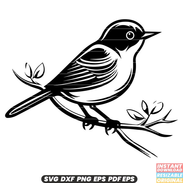 Bluebird Bird Avian Wildlife Nature Feathered Small Perching SVG DXF PNG Cut File Digital Instant Download