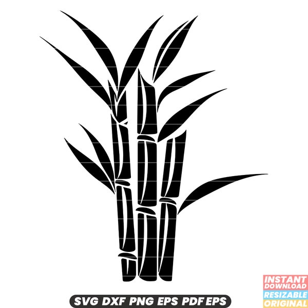 Sugar Cane Farming Agriculture Crop Harvest Plantation Sweet Sucrose Biofuel Ethanol Molasses Tropical Field SVG DXF PNG Cut File