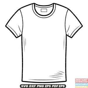 T-shirt Outline SVG Clothing Illustration T-shirt Outline Clipart Apparel Graphic Fashion Design Plain Art DXF PNG Cut File