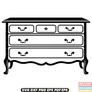 Dresser Furniture Drawer Chest Storage Bedroom Wood Home SVG DXF PNG Cut File Digital Instant Download