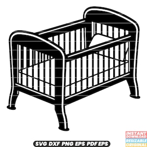 Culla per neonati, lettino per bambini, mobili per dormire, genitorialità, file SVG DXF PNG, download digitale istantaneo