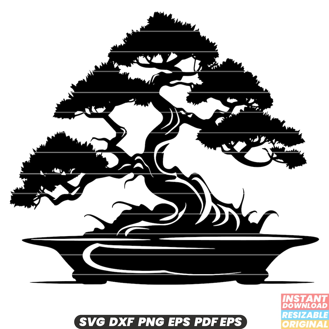 Bonsai SVG DXF PNG Miniature Tree Cut File Zen Garden - Etsy