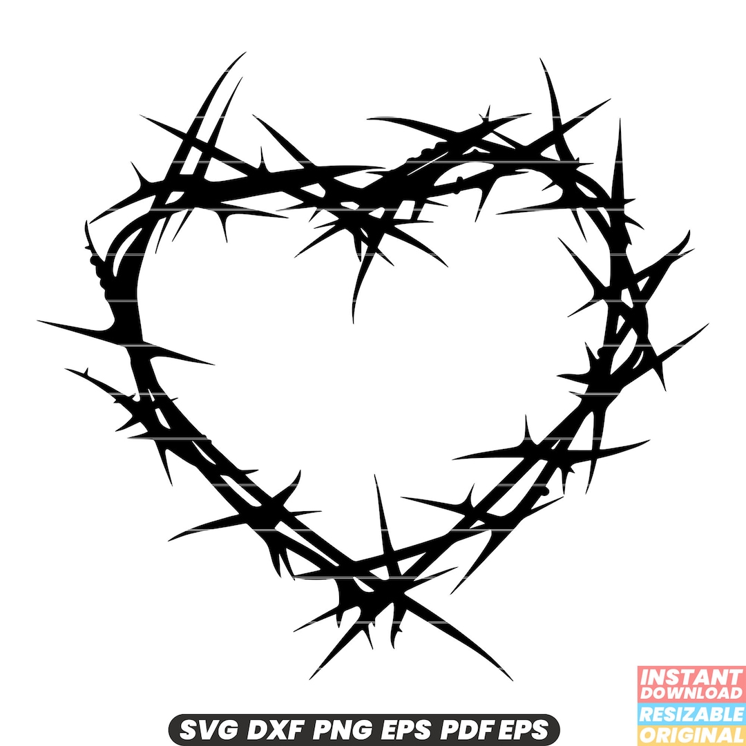 Heart Barbed Wire SVG - Love-hate Symbol Illustration, Heart With ...