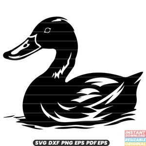Duck Waterfowl Bird Nature Pond Lake Wetland Feathered Quack Poultry Mallard Wildlife SVG DXF PNG Cut File Digital Instant Download