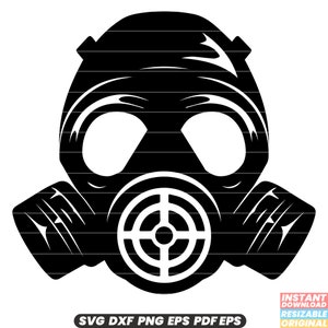 Gas Mask Respirator Protection Safety Emergency Equipment Hazardous Chemicals Breathing SVG DXF PNG Cut File Digital Instant Download