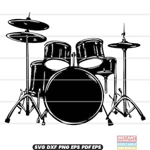 Drum Set Svg, Drum Set Dxf, Drum Set Png, Drum Set Cut File, Drum Set Clipart, Drum Set File, Drum Set Digital File, Drum Set Silhouette