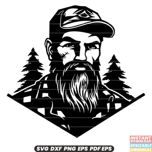 Holzfäller Holzfäller Holzfäller Forstwirtschaft Axt Kettensäge Schutzhut Karo Shirt Stiefel Outdoor Arbeit Wald Logging SVG DXF PNG Schnittdatei