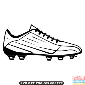 Puede incluir: Dibujo de línea en blanco y negro de una bota de fútbol con cordones y punta redonda.