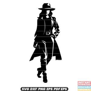 Detective femenina SVG Detective Investigador Misterio Crimen Resolviendo Mujer Espía DXF PNG Cortar Archivo #1