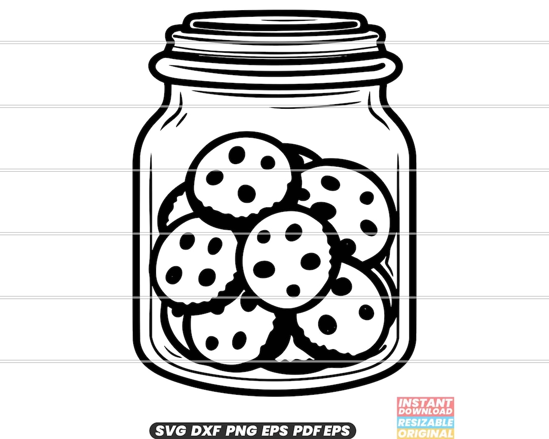 Cookie Jar SVG DXF PNG Cut File Clipart Instant Download Digital File ...
