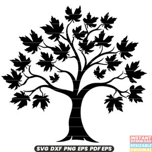 Ahorn Baum Natur Herbst Blätter Symbol Kanada Laub Wald Holz SVG DXF PNG Datei Digital Sofort Download geschnitten