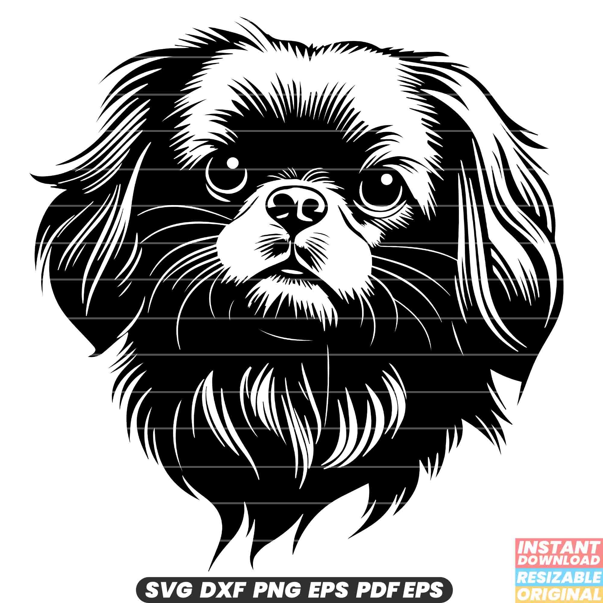 ペキニーズ SVG 犬種 ペット 犬 ふわふわ コンパニオン アニマル DXF