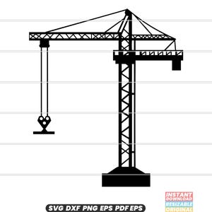 Construction Crane SVG DXF PNG Cut File Clipart Instant Download Digital File #2