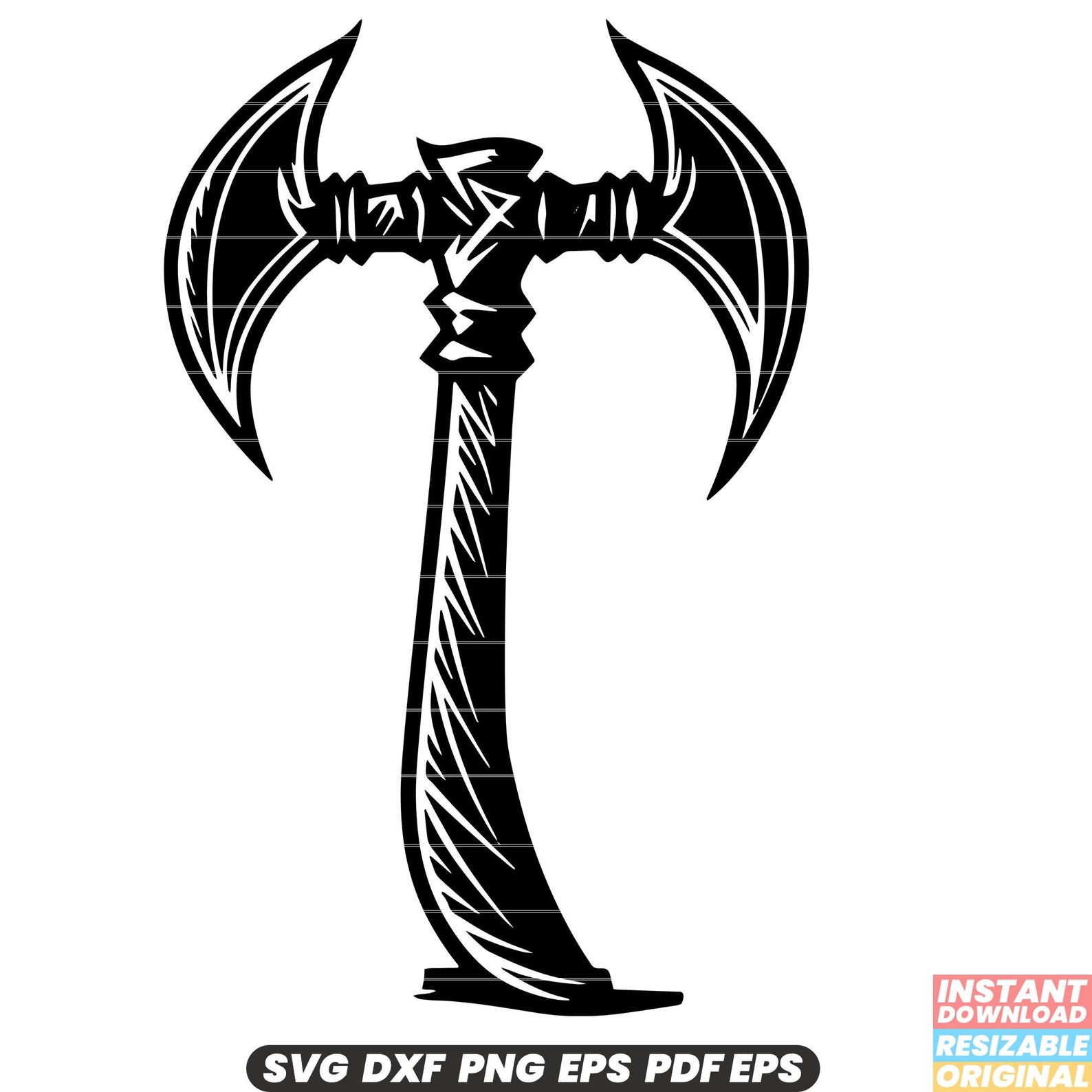 War Axe SVG War Axe DXF War Axe PNG Weapon Designs for Historical