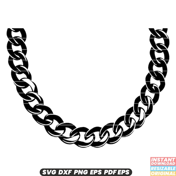 Chain SVG, DXF, PNG, Clipart, Cut File | Instant Download | Versatile Digital Design for Crafts, Jewelry Making and Industrial Art Projects.