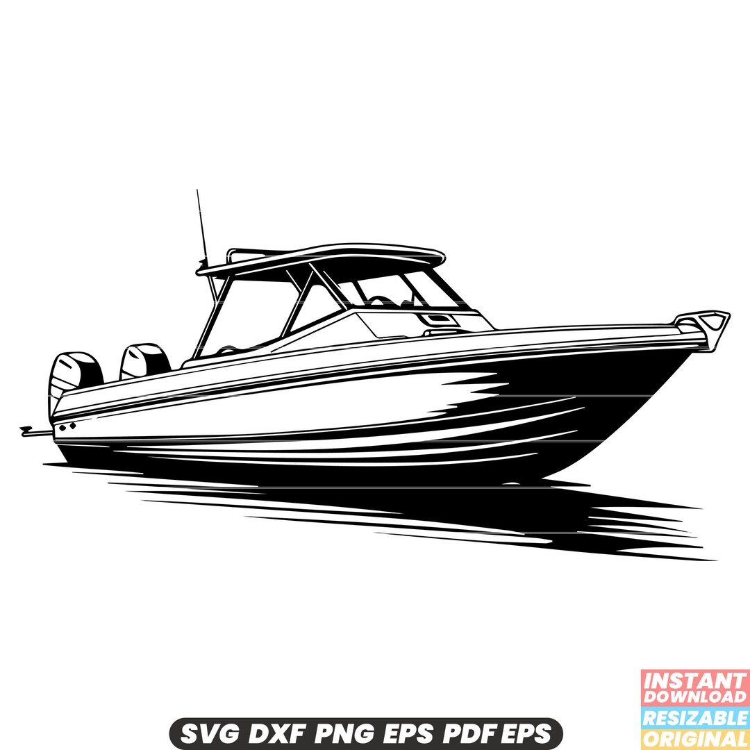 Center Console Boat SVG Center Console Boat DXF Center Etsy