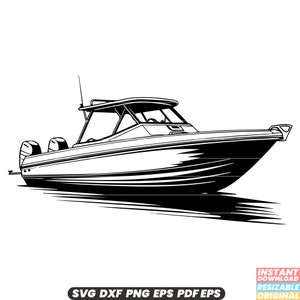 Consola central Embarcación Embarcación Marina Pesca Deporte Navegación SVG DXF PNG Archivo de corte Descarga digital instantánea