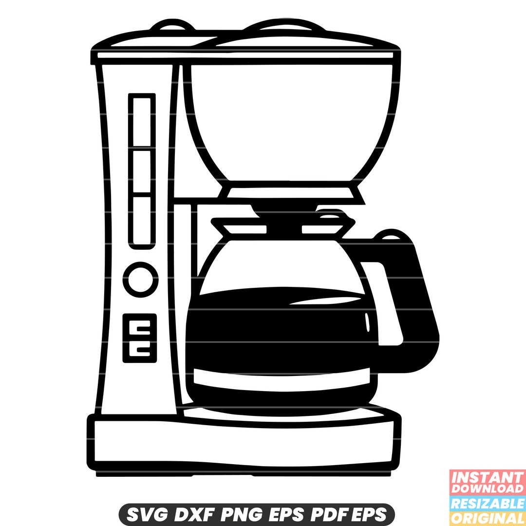 Coffee Maker SVG, Coffee Maker DXF, Coffee Maker PNG, Coffee Maker