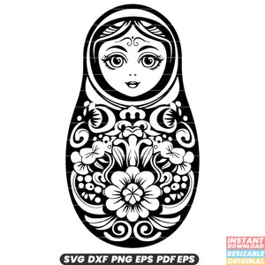 Matroschka SVG Puppe Illustration Matroschka Clipart verschachtelte Puppen Grafik Traditionelles Design Kulturelle Kunst DXF PNG Schnittdatei