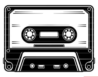 Cassette Tape Retro Vintage Music Audio Recorder Player Nostalgia Soundtrack SVG DXF PNG Cut File Digital Instant Download