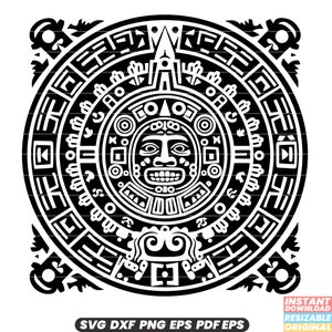 Calendario maya Sistema de calendario mesoamericano antiguo Civilizaciones astronómicas Medición del tiempo Cultura Glifos Jeroglíficos SVG DXF PNG Archivo de corte