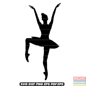 Ballerine SVG - danseuse de ballet, interprète gracieuse, illustration de danse, fichier de coupe PNG DXF graphique de ballet classique