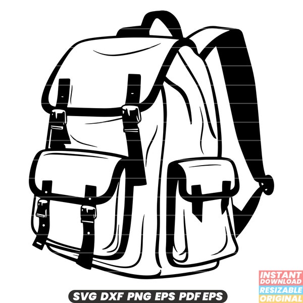 Backpack Bag Pack Rucksack Knapsack Travel Outdoor Hiking Camping School Adventure Carry Gear Storage Daypack Laptop SVG DXF PNG Cut File