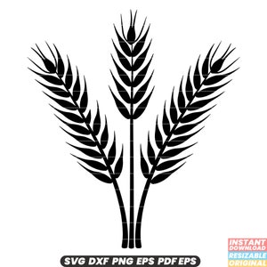 Grano SVG Grano Illustrazione Cereali Raccolto Fienile Silo Pane Clipart Raccolta Pianta Grafica Agricoltura Design DXF PNG File di taglio #1