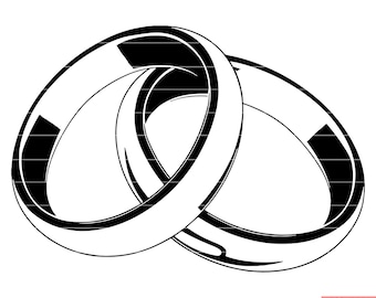 Wedding Rings SVG, Wedding Rings DXF, Wedding Rings PNG, Wedding Rings Clipart, Wedding Rings Cut File | Instant Download |
