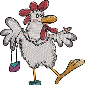 Verrücktes Huhn - Stickdatei für Maschinenstickerei