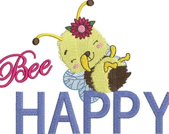 Bee Happy - Stickdatei für Maschinenstickerei