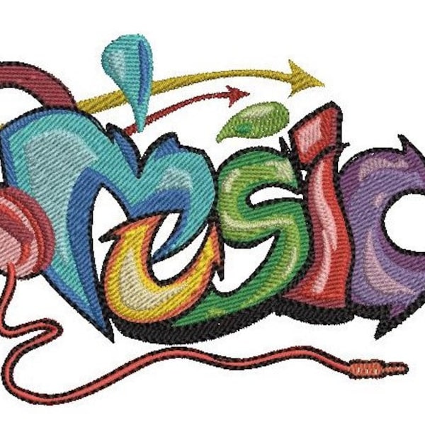 Music Graffiti - Stickdatei für Maschinenstickerei