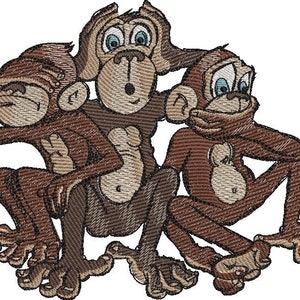 The 3 Monkeys - embroidery file for machine embroidery