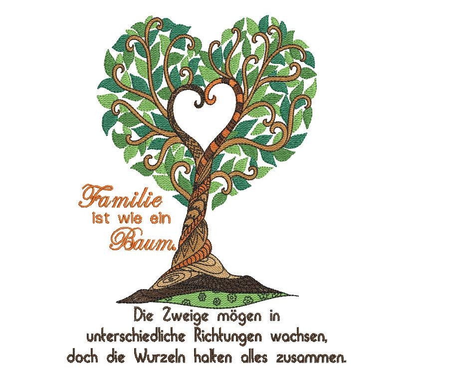 DIN A4 Kunstdruck 'Familie Ist Wie Ein Baum' – Spruchposter Mit Herz, Liebe & Wurzeln, Perfekt Als Geschenk