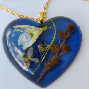 Snowdrop Epoxy Resin Necklace Terrarium Botanical with Real Snowdrop Violet Mimosa Necklace Gift for Her Nature Inspired Boho Gift Jewelry