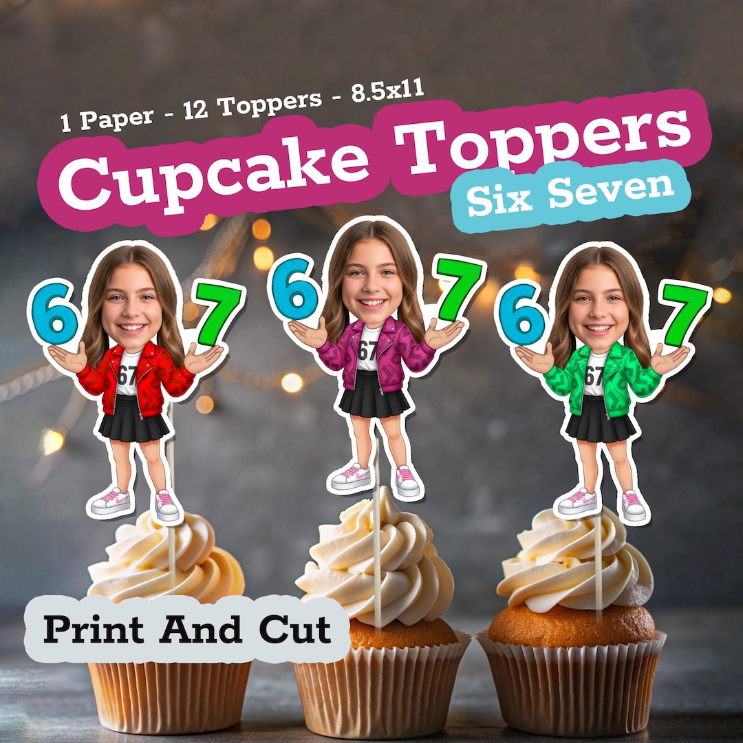 Printable Six Seven Teen Girl Face Cupcake Toppers 67 Theme Birthday printable-six-seven-teen-girl-face-cupcake-toppers-67-theme-birthday