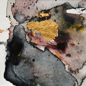 Original Abstract Watercolor Painting as Greeting Card