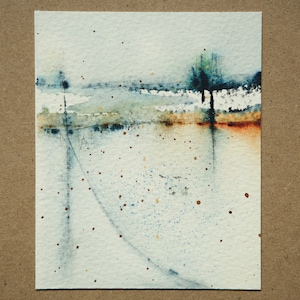 Aquarelle abstraite originale comme carte de voeux