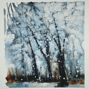Original Abstract Watercolor Painting as Greeting Card