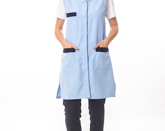 Sleeveless Pocketed Cleaning Tunic - Housekeeper Apron - For Customization -  Personalized Tabard - Embroidered - For Cleaning Services