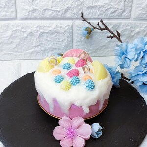 Strawberry Cake Candle | Gift for her |  Summer decoration |  Dessert candle  | unique birthday gift | Scented Cake Candle 300 gr