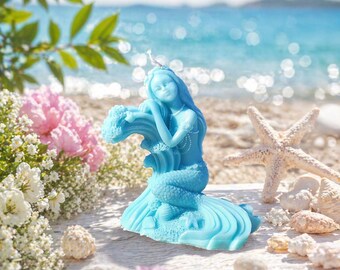 Mermaid Candle | Gorgon Myth | Ocean Decor | Tropical Scents | Beach Candles | Aesthetic | Hand-poured Mermaid  Candle | Home Decor