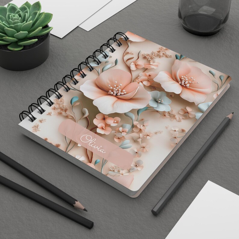 Wildflower Floral Journal for Women Flower Notebook Spiral Binding ...