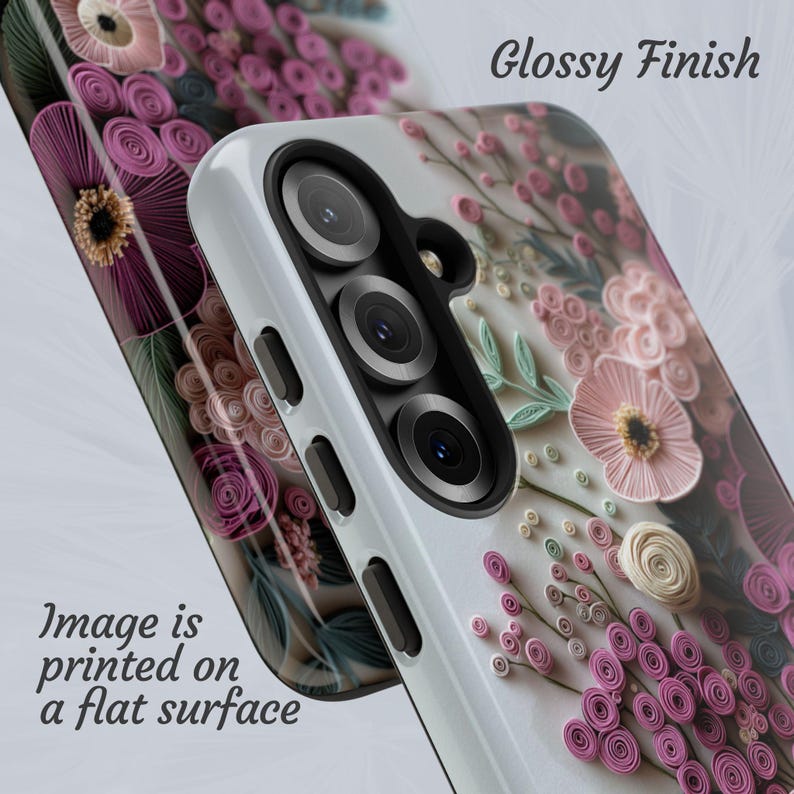 Funda para teléfono minimalista con estampado floral estilo boho / Compatible con iPhone 12–17, Samsung Galaxy S21-S26 imagen 6