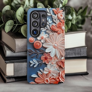 Wildflower Phone Case Botanical Quilled Paper Aesthetic Luxury Phone Case Compatible with iPhone 12–17, Samsung Galaxy S21-S26 immagine 1