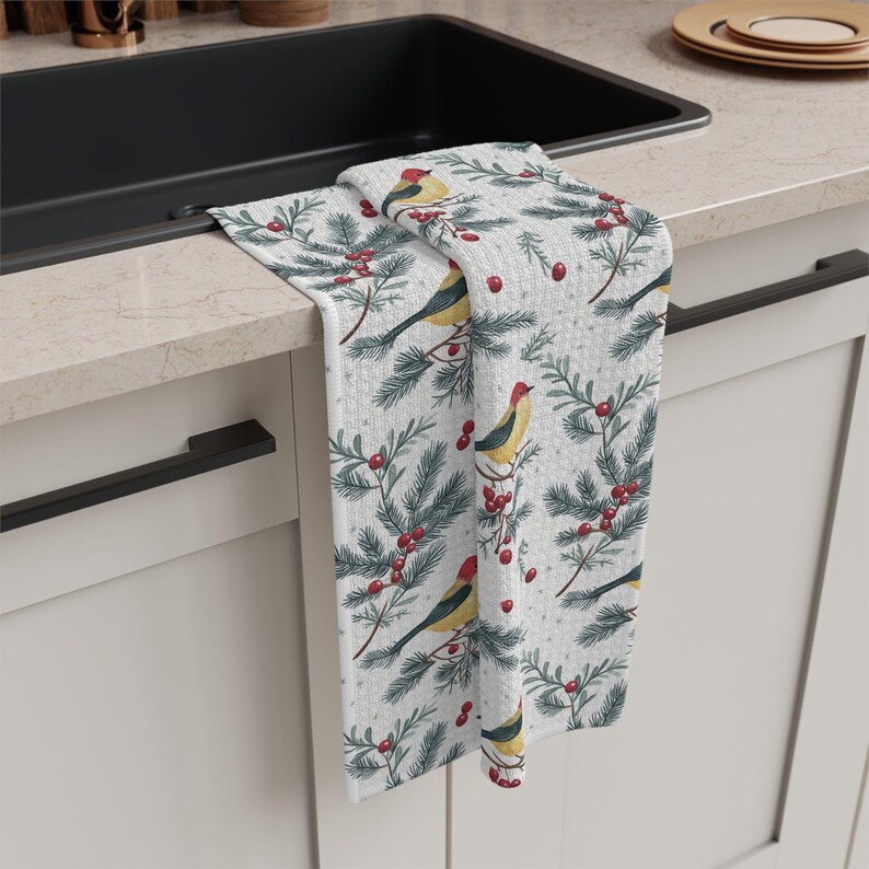 Paño de cocina de invierno, paño de cocina de microfibra tipo gofre, paño de cocina de invierno, paño de cocina de otoño, paño de cocina navideño imagen 1
