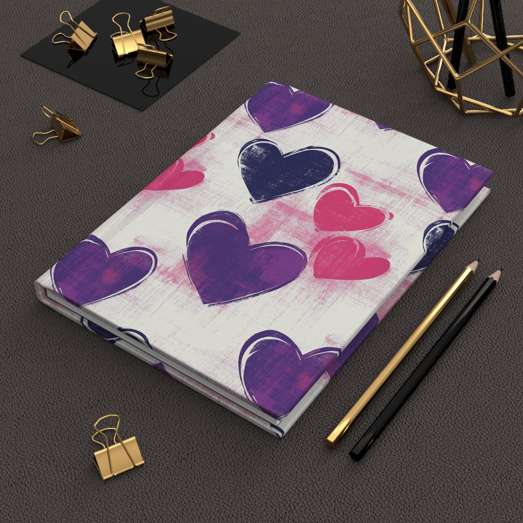 Whimsy Notebook Deco Whimsical Heart Pattern Notebook Cute Hardcover or Spiral Journal for ...